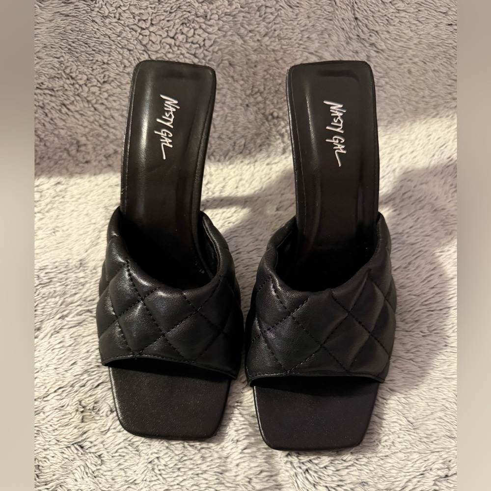 Nasty Gal Black Quilted Heels